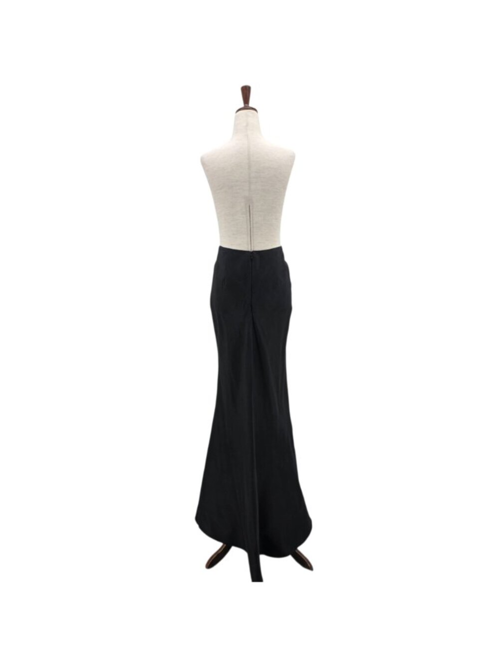 Vintage Cache Womens 4 Skirt Trumpet Skirt Black Satin Long Maxi High Waisted - Picture 5 of 13